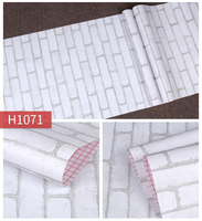 Papier adhésif mural auto-adhésif Jinyi imperméable, motif brique blanche, 53cm x 45cm, papier contact, sticker mural