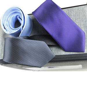 <span class=keywords><strong>Corbata</strong></span> de Negocios para <span class=keywords><strong>Hombre</strong></span>, Estilo Informal, Color Morado Multicolor, Poliéster, Uniforme, Talla Grande, con Rayas, para Viajes de Negocios - Product Image 5