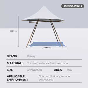 Grande <span class=keywords><strong>tente</strong></span> en toile imperméable de style pyramide de 4m x 4m personnalisée pour la plage, le camping et les fêtes Auvents <span class=keywords><strong>Tipi</strong></span> Auvent Genre - Product Image 6