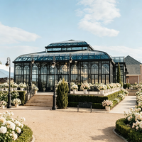 Kit de véranda victorienne de luxe avec structure en acier galvanisé, toit en verre, lanterne, serre préfabriquée, maison de jardin, usine OEM