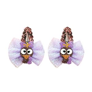 Vente flash, pinces à cheveux fantaisie en tissu scintillant, motif de poussin de Pâques, pour les filles mignonnes, utilisation en fête - Product Image 2