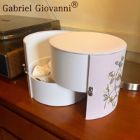 Ensemble de tasses à thé de luxe avec boîte cadeau, broderie florale, double couche rotative, fabrication artisanale