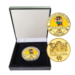 Crayon de dibujos animados de Metal artesanal Shin-Chan Anime Comic coleccionables moneda chapada en oro para regalo de niños - Product Image 6