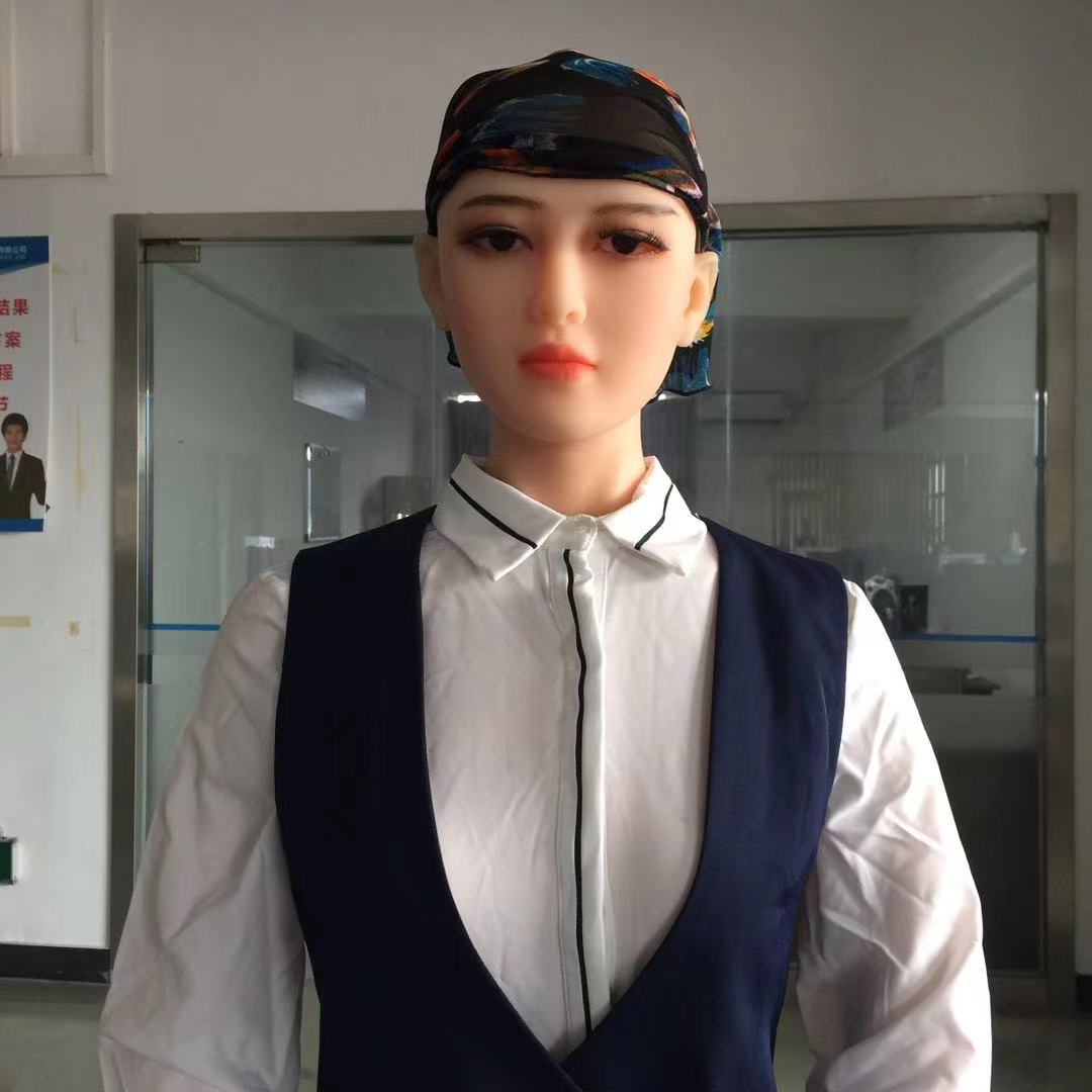 Christmas bionic waitress robot/ sexy humanoid venue guide robot/shopping mall voice smart robot