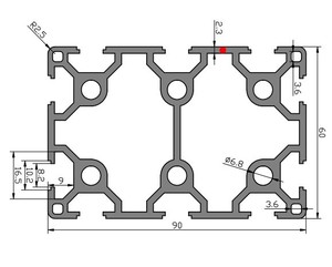 Profilés en aluminium industriels en stock – Profilé en aluminium standard européen 6090 6063-T5, oxydation argentée blanche, découpe facile - Product Image 2