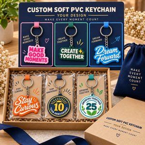 Llaveros Personalizados de PVC Suave con Texto, Llaveros Promocionales para Aniversarios Corporativos, Fabricación OEM ODM - Product Image 2