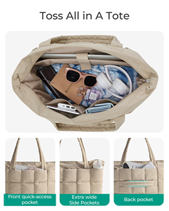 Bolsa de Mano Expandible Personalizada para Mujer, Bolsa de Compras Acolchada de 28L con Cierre, Artículos Esenciales de Viaje, Bolsa de Hospital para Enfermeras - Product Image 4