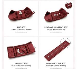 Red <b>Velvet</b> Luxurious Rectangular <b>Jewelry</b> Packaging <b>Box</b> for Rings Bracelets Pendants Anti-Oxidation Portable Wedding Gift <b>Box</b> - Product Image 5