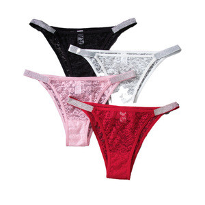 Sexy Lace Silver <b>Ribbon</b> Triangle Panties Women's Underwear Cross-Border Hot Sale Comfortable Soft Fabric Feminine Briefs - Product Image 4
