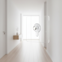 Colgador de pared sin perforaciones, sin rastro, con adhesivo fuerte, gancho de plástico para ropa, soporte con logotipo personalizado
