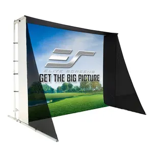 Portable Collapsible Golf Simulator Impact Screens Installed on Golf Hitting Net Frame- Golf Impact Projector Screen