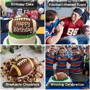 Moule à gâteau sur le thème du rugby, en silicone de qualité alimentaire, résistant à la chaleur, réutilisable pour les événements sportifs, les anniversaires, les outils de pâtisserie - Product Image 6