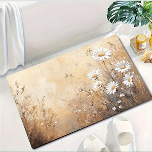 1 tapis <span class=keywords><strong>de</strong></span> <span class=keywords><strong>jardin</strong></span> à thème marguerite, fabriqué en <span class=keywords><strong>terre</strong></span> <span class=keywords><strong>de</strong></span> <span class=keywords><strong>diatomée</strong></span> super absorbante, avec un design antidérapant et un séchage rapide. - Product Image 4