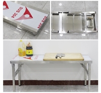 Table de travail pliante en acier inoxydable de taille personnalisée Station de préparation de restaurant d'extérieur pour cuisine commerciale portable