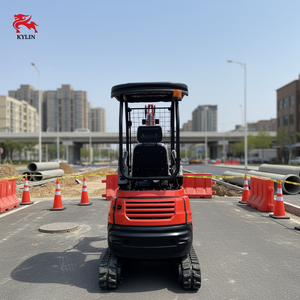 Мини-экскаватор с гидравлическими навесными приспособлениями: ковш, грабли, гидромолот. Сертифицирован CE EPA. Микро-гусеничный экскаватор для копки и посадки в саду. - Product Image 3