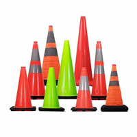 Cône de signalisation en caoutchouc de sécurité Wesure 30-90 cm, zones de construction standard, sécurité routière, options de couleurs rouge, blanc, jaune, bleu, vert