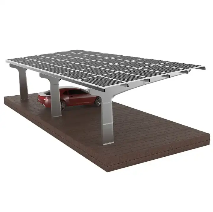 Photovoltaic ground carport mount manufacture galvanized steel aluminium carport structural for car parking