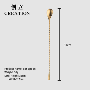 ช้อนผสมโลหะสำหรับผสมชากาแฟทำจากสเตนเลสด้ามยาวช้อนผสมเครื่องดื่มค็อกเทลทำจาก304ตรงจากโรงงาน - Product Image 6