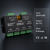 Amplificateur de signal coloré SP901E DC5-24V, 8 canaux de sortie en cascade parallèle pour tous les contrôleurs LED RGB adressables
