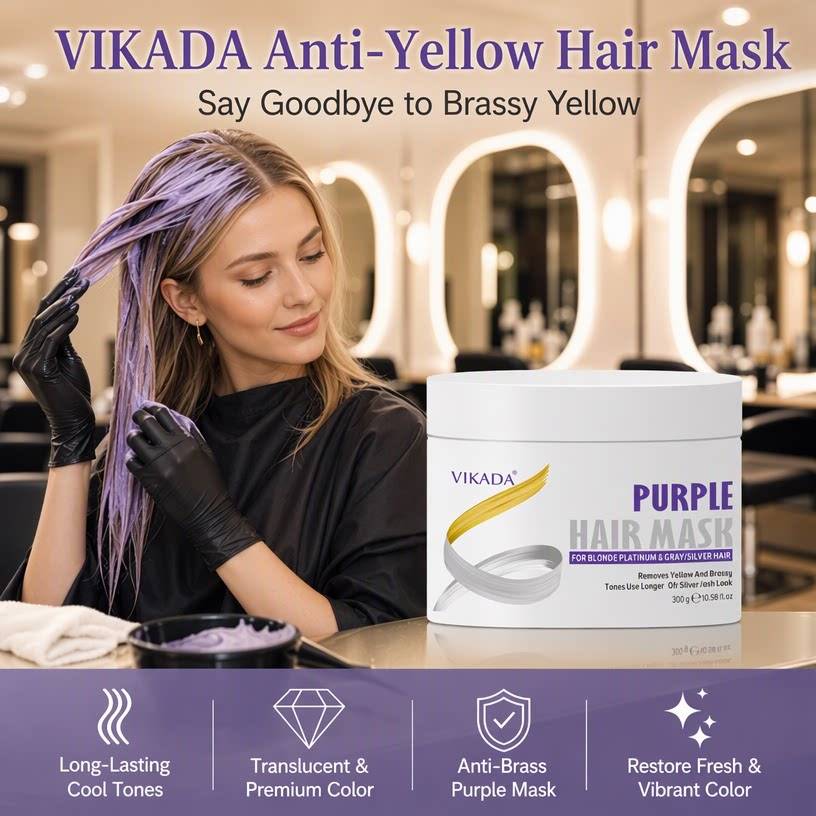Sulfate Free Purple Hair Mask Color Depositing Toner Neutralizes Brassy ...