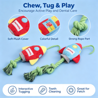 Jouets en peluche interactifs pour chiens, résistants aux morsures, avec nœud en corde, jouet interactif pour animaux de compagnie, rembourrage en coton PP