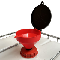 Entonnoir pour huile usagée et produits chimiques, 4 quarts, entonnoir pour fût IBC verrouillable avec filtre à tamis amovible et adaptateur BSP et DIN61 de 2 pouces