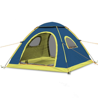 Tente de camping automatique quatre saisons pour 3-4 personnes, double couche, tissu Oxford imperméable, une chambre, coupe-vent, tente d'extérieur