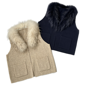 <span class=keywords><strong>Gilet</strong></span> en <span class=keywords><strong>laine</strong></span> pour <span class=keywords><strong>femme</strong></span> Tyan, très vendu, de haute qualité, luxueux, avec grand col en vraie fourrure de raton laveur, élégant, long, en <span class=keywords><strong>laine</strong></span>. - Product Image 3