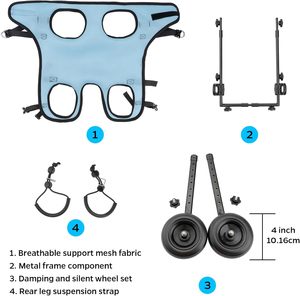 Fauteuil roulant léger pour animaux handicapés Équipement de marche assistée pour animaux de compagnie Fauteuil roulant pliable pour petits chiens - Product Image 6