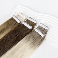 Extensions de cheveux invisibles à bandes adhésives, 100% cheveux humains alignés sur les cuticules, extensions à bandes adhésives en gros pour salon de beauté