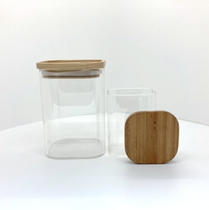 Vietnam Folk Food Spice Storage Wood <b>Lids</b> Rectangular Shape <b>Decoration</b> Kitchen Custom Flat Surface Jars for Borosilicate Jars - Product Image 4