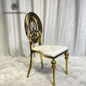 Оптовая продажа, обеденный стул из нержавеющей стали для банкета, Роскошные, оптовая продажа, недорогие золотые стулья и столы, свадебные стулья