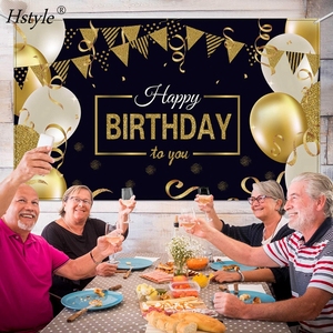 Buon compleanno sfondo Banner segno Poster compleanno anniversario festa per uomo <span class=keywords><strong>donna</strong></span> Extra Large nero e oro ecologico - Product Image 3