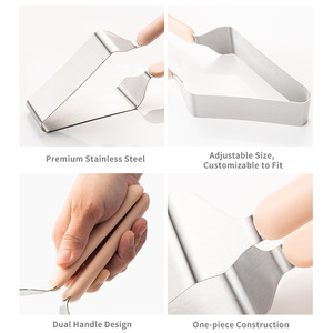 Bộ dụng cụ chia bánh bằng thép không gỉ chuyên nghiệp, tay cầm kép, dễ cầm, dụng cụ cân chỉnh bánh, dao cắt hình tam giác - Product Image 6