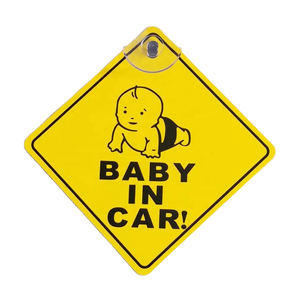 Pegatinas de fibra de carbono con succión para coche 'Bebé a bordo' - Product Image 1