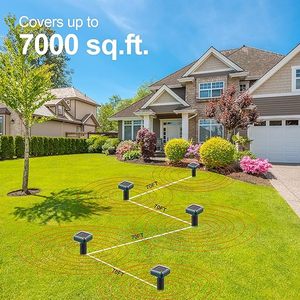 Repelente de topos con energía solar, repelente de serpientes para exteriores, repelente de Gopher, alimentado por energía solar ultrasónica para césped, jardín, resistente al agua - Product Image 3