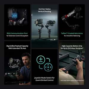 Estabilizador de Gimbal Portátil RS 4 Combo Kit para Soporte de Cámara con Grabación de Video de 3 Ejes para Uso en Flujo de Trabajo - Product Image 6