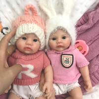 30cm Realistische Vollsilikon-Reborn-Babypuppe mit Gewicht, Neugeborenen-Design, Handgefertigte Kunstpuppe, Ungiftig, Sicher, Sammlerstück