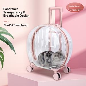 Transportadora Transparente para Gatos con Cierre de Cremallera, Carrito Rodante Portátil para Exteriores, Diseño Ventilado, Forma de Burbuja - Product Image 1