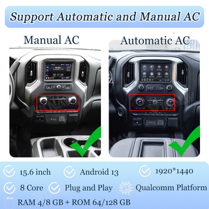 Autoradio Android 15.6 pouces pour Chevrolet Silverado GMC <span class=keywords><strong>Sierra</strong></span> 2019-2023 lecteur multimédia GPS Navigation sans fil Carplay - Product Image 3