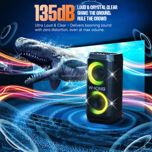 Wholesale W-King T12+ 370W High Power <b>Portable</b> BT Party <b>Speaker</b> With RGB LED Lighting for Theatre Concert Use T12+ - Product Image 3