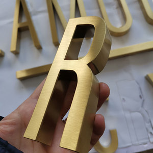Outdoor Wall Signs Personalised Outside Metal <strong>Letters</strong> <strong>Brass</strong> Brushed Gold Stainless Steel <strong>Letters</strong> - Product Image 4