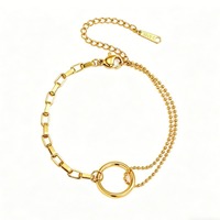 Bracelets asymétriques double couche en acier inoxydable, bijoux de luxe minimalistes haut de gamme, vente en gros, populaires, TGSL5809