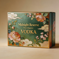 Boîte d'emballage de vodka en carton rigide de luxe avec logo personnalisé, fermeture magnétique, boîte à spiritueux de 750 ml, coffret cadeau haut de gamme