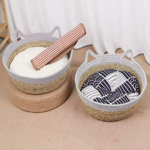 Camas para Mascotas en Oferta <span class=keywords><strong>2026</strong></span>, Camas de Ratán Natural para Perros y Gatos, Cesta Redonda Hecha a Mano para Mascotas - Product Image 5