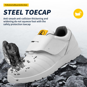 Zapatos de Seguridad JIANKUN Blancos con Suela de Goma, Puntera de Acero Anti-Impactos, Plantilla de Malla Compuesta, Tipo Zapatillas o Chanclas - Product Image 5