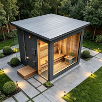 Sauna extérieur moderne Yozon de 3 mètres en structure acier préfabriquée avec grande fenêtre vitrée pour maison, bureau et cour de villa
