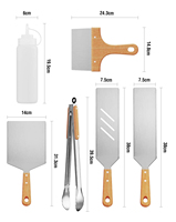 Ensemble de 7 accessoires de cuisson robustes pour barbecue de camping, comprenant spatule, racloir et nettoyeur pour la cuisine en extérieur