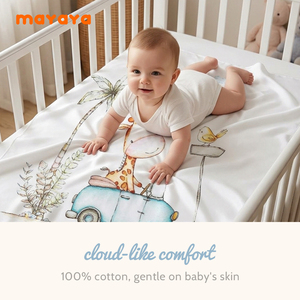 Manta Envolvente de Muselina de Algodón para Bebé, Diseño de Jirafa, Ligera, para <span class=keywords><strong>Recién</strong></span> <span class=keywords><strong>Nacidos</strong></span>, Venta al Por Mayor - Product Image 2