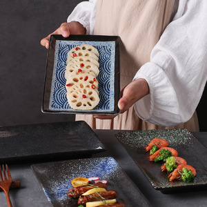 Plato de Sushi Rectangular de cerámica <span class=keywords><strong>japonesa</strong></span> de 10 pulgadas, plato de Sashimi, plato para barbacoa, bandeja para Hotel, restaurante, <span class=keywords><strong>vajilla</strong></span>, diseño plano elegante - Product Image 4